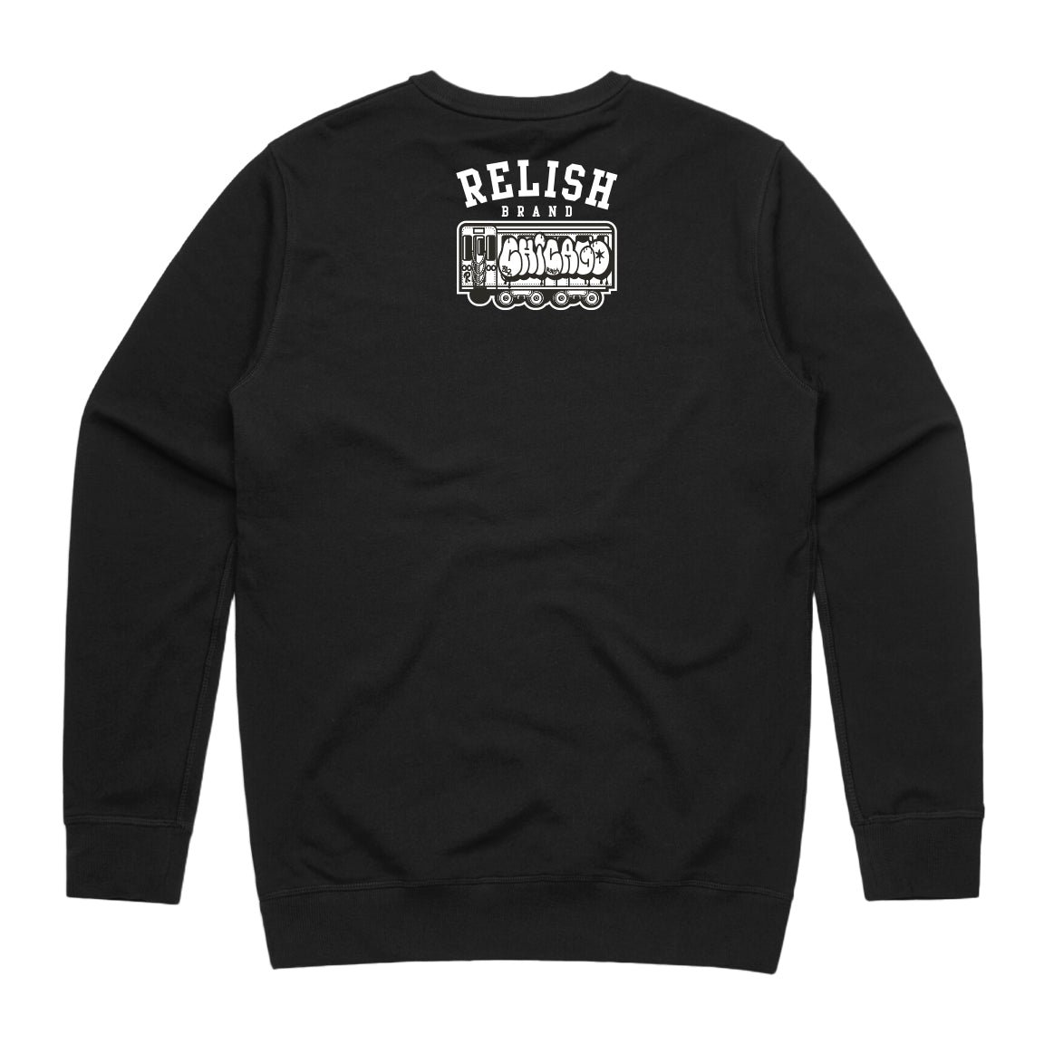 relish el train tag crewneck