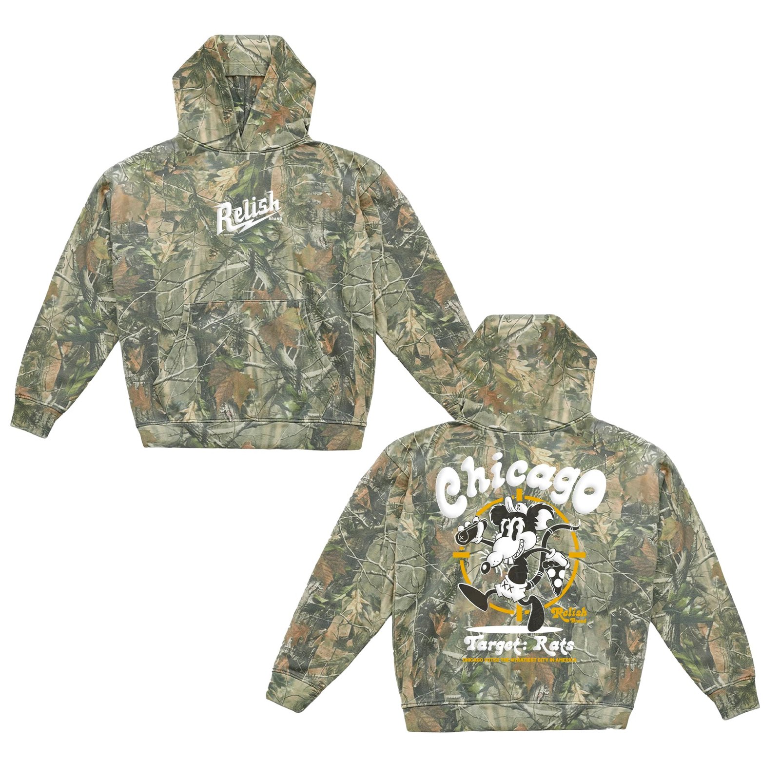 target: rats puff print on heavyweight hoodie vintage wood camo target: rats puff print on heavyweight hoodie vintage wood camo