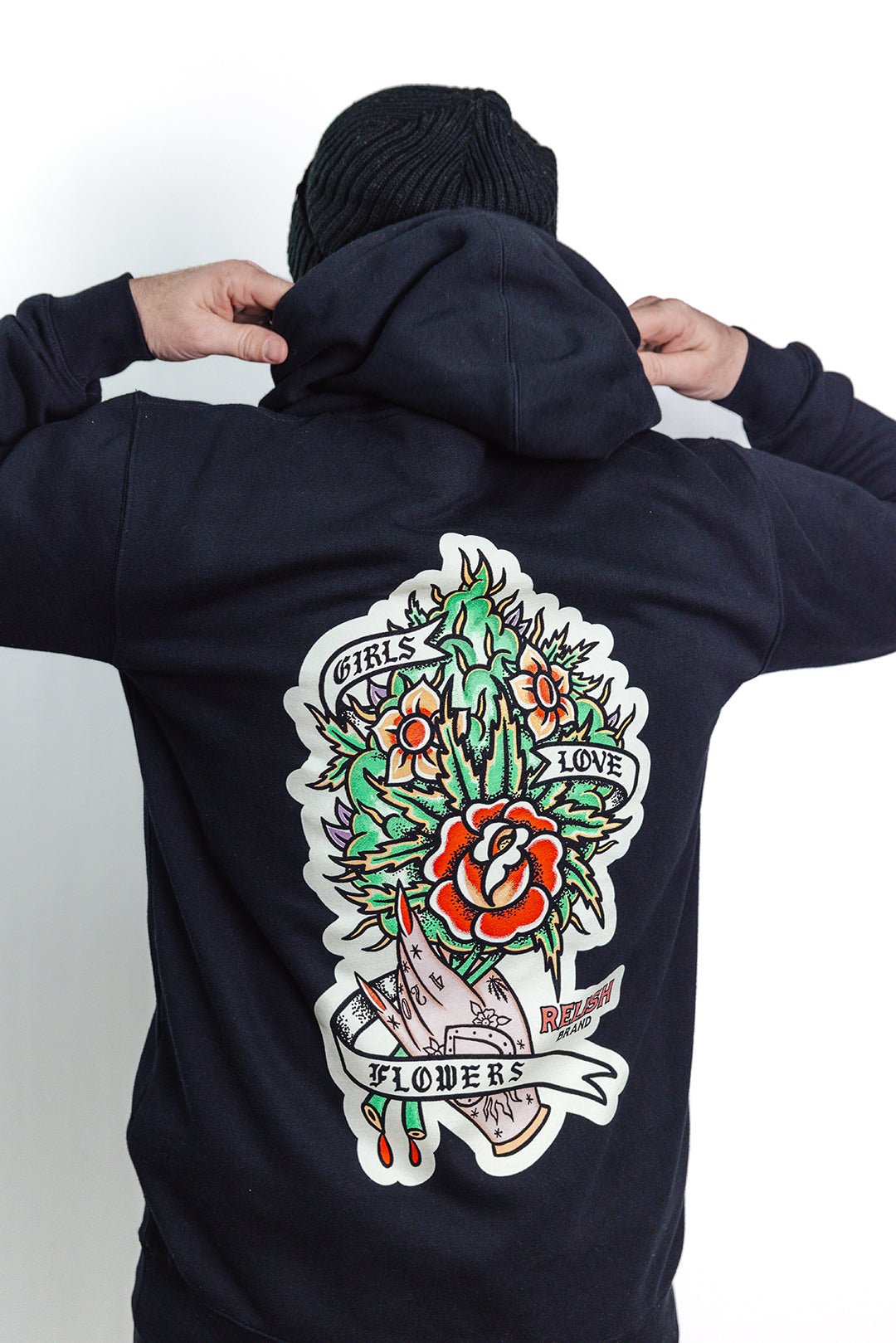 girls love flowers pullover hoodie